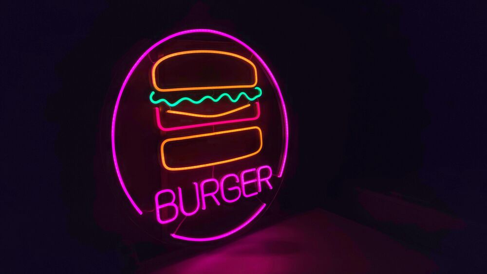 Неонова вивіска Burger